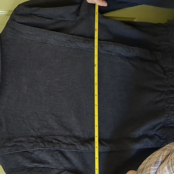 Free People Oversized Navy Linen Jacket S Boho - Picture 7 of 9